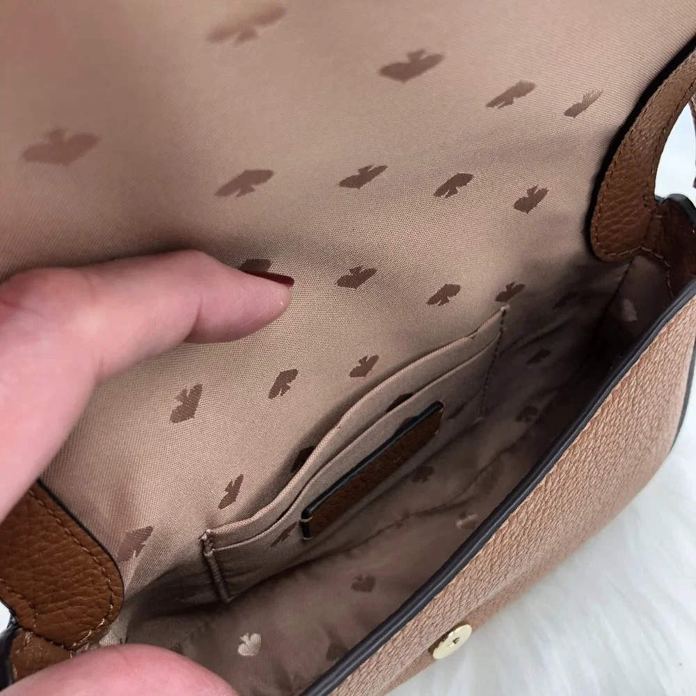 !!**SOLD**!! NWT Kate Spade Leila Mini Flap Crossbody  - Warm Gingerbread - Picture 8 of 9